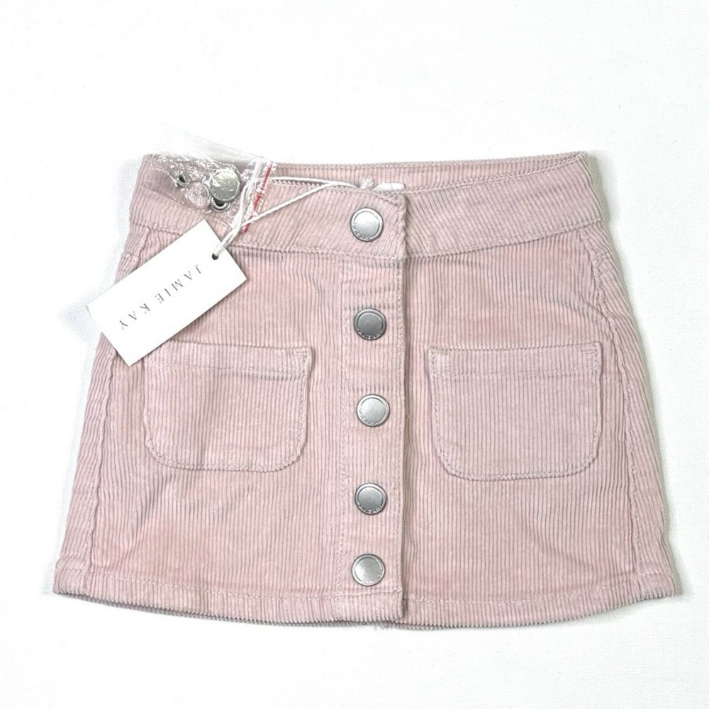 Jamie Kay Blush Corduroy Skirt with Buttons